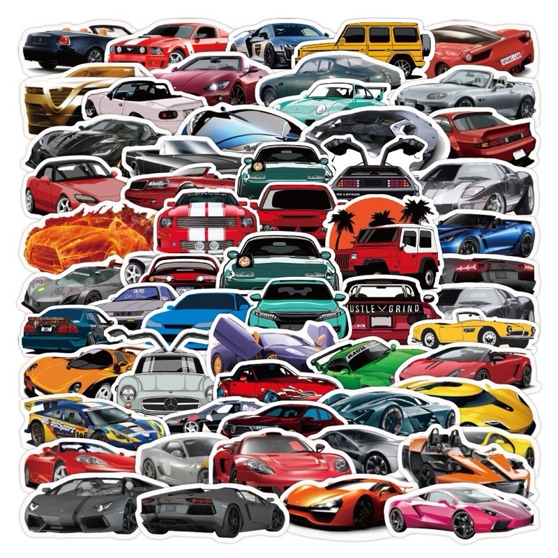 สติ๊กเกอร์ car 234 รถสปอร์ต 100ชิ้น รถแข่ง รถ ซุปเปอร์คาร์ รถยนต์ supercar รถแต่ง sport gtr japan ญี่ปุ่น