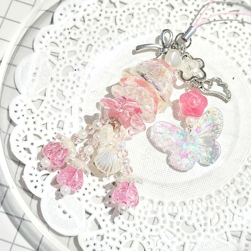 พวงกุญแจแฮนด์เมดน้องกระพรุนหมูแฮมสุดน่ารัก [keychain handmade 100% Mooham jelly fish]