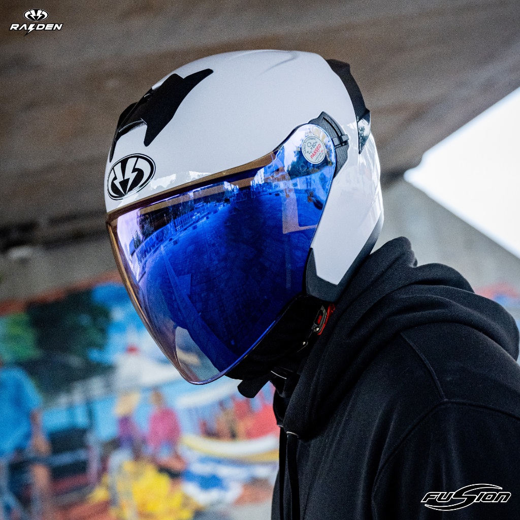 หมวกกันน็อคครึ่งใบ RAIDEN รุ่น FUSION  😎 สีพื้น