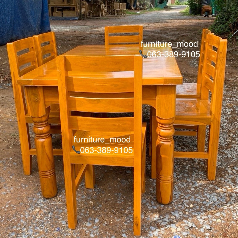 (ใช้โค้ดลด15%ลดสูงสุด3000บาท)🚚ค่าส่ง0บาท!!🚚ชุดโต๊ะทานข้าวไม้สักราคาโรงงานส่งฟรี**ยกเว้นภาคใต้+700**