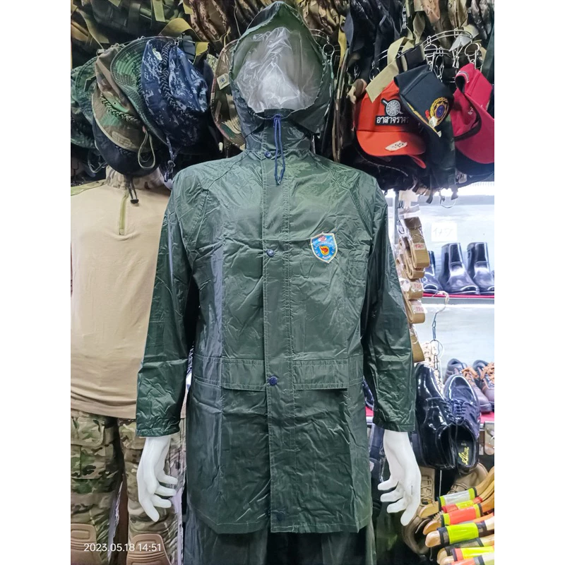 ชุดกันฝนเสื้อและกางเกง ผ้า PVC มีฮูดในตัว thumbnail 3