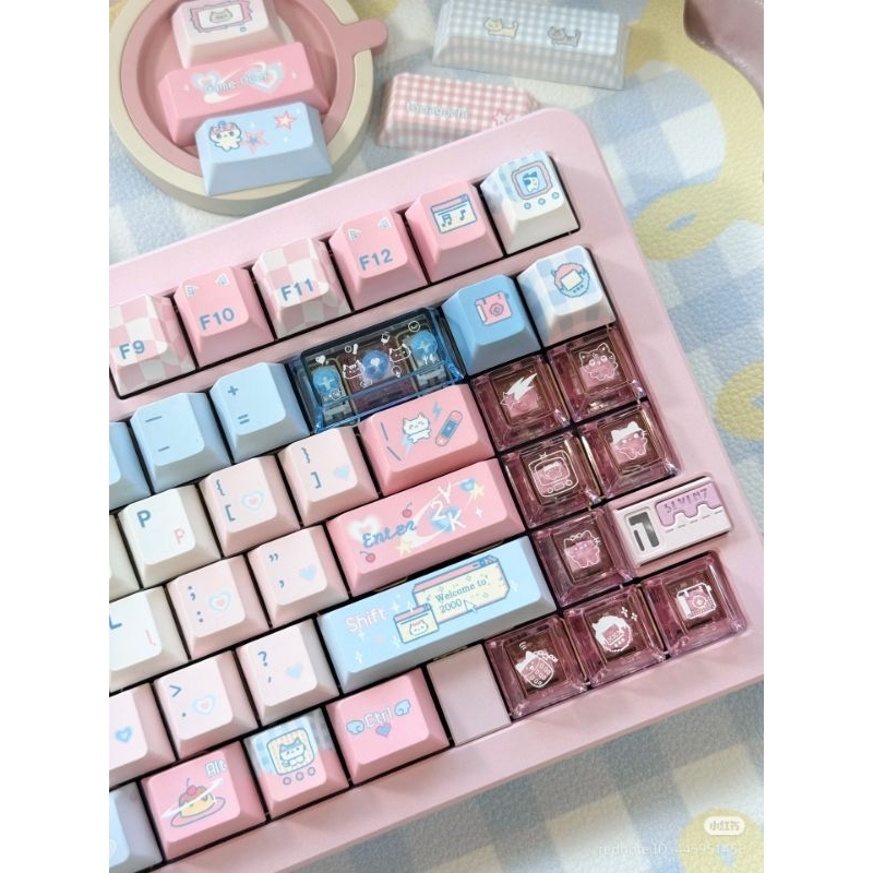 [Pre-Order] Soulcat Electronic Meow PBT+PC Transparent Cherry Keycap 141+26 Keys ปุ่มกด คีย์บอร์ด คีย์แคป น่ารัก