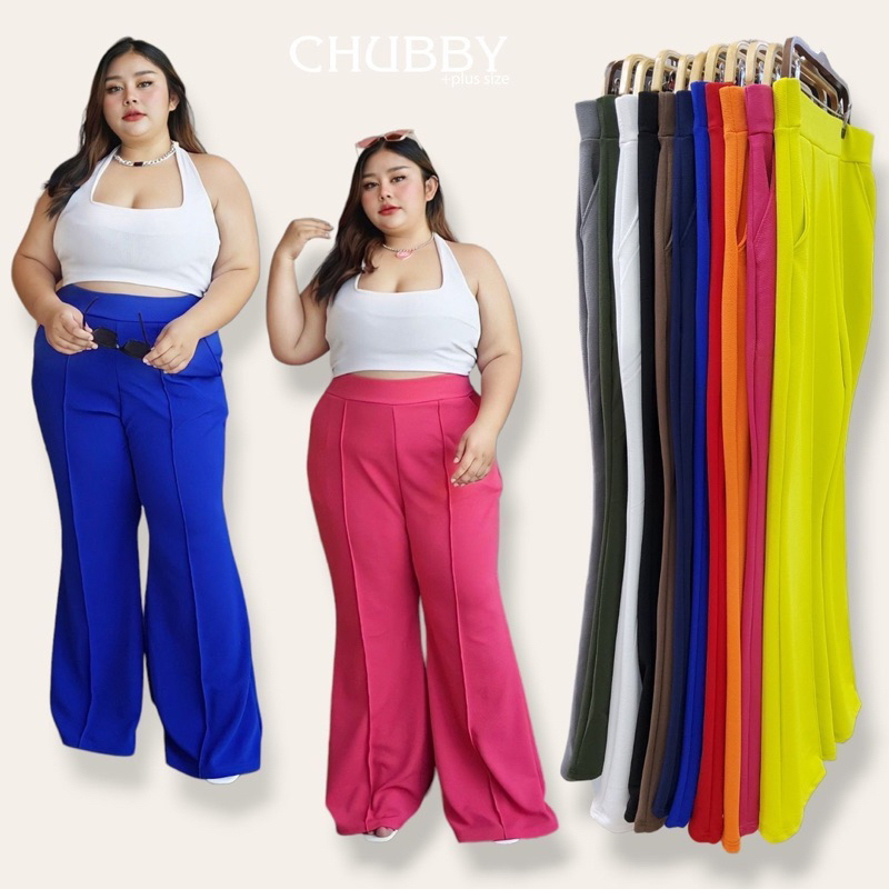 (พร้อมส่ง / ส่งด่วน) กางเกงขาม้าสาวอวบอ้วน ไซส์ใหญ่ เอว 38-50”