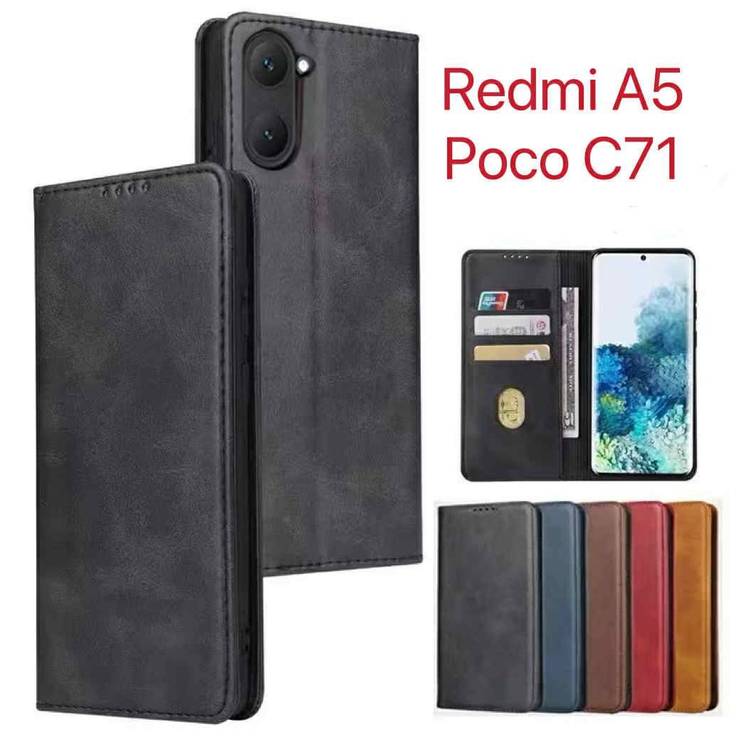 เคสฝาพับหนัง XUNTE สำหรับ Xiaomi Redmi A5 /PoCo C71 เคสกันกระแทกตั้งได้