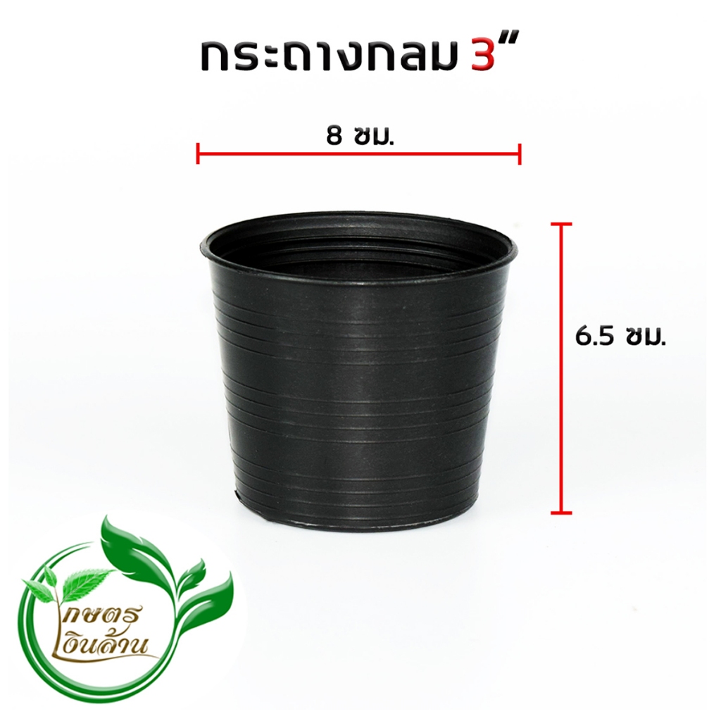 [แตกเคลมทันที] กระถางกลมดำ 3นิ้ว พร้อมส่ง By.คิม เกษตรเงินล้าน No3