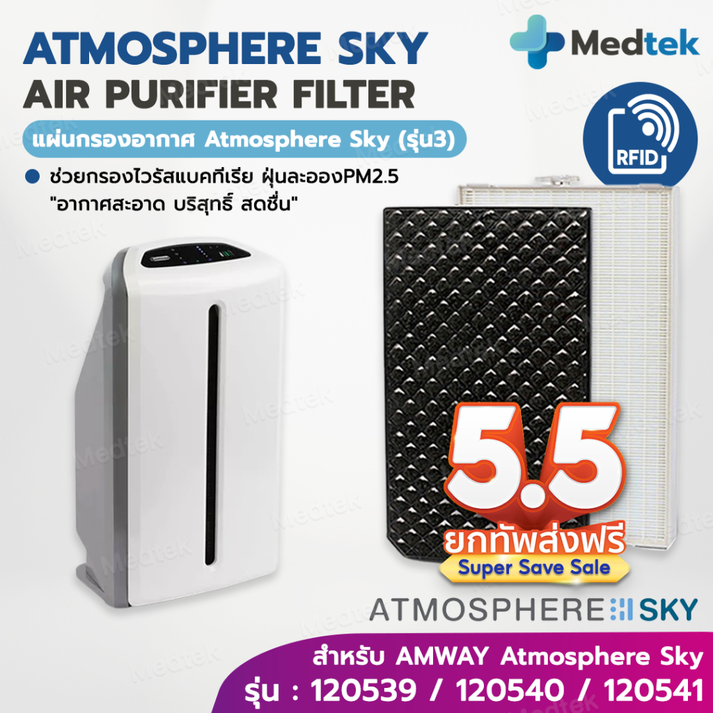 [SKY] ราคาโปร✅RFID แผ่นกรองอากาศ Amway Atmosphere SKY รุ่น3 รุ่นล่าสุด แอมเวย์ เครื่องฟอกอากาศ สกาย ป้องกันฝุ่น PM2.5