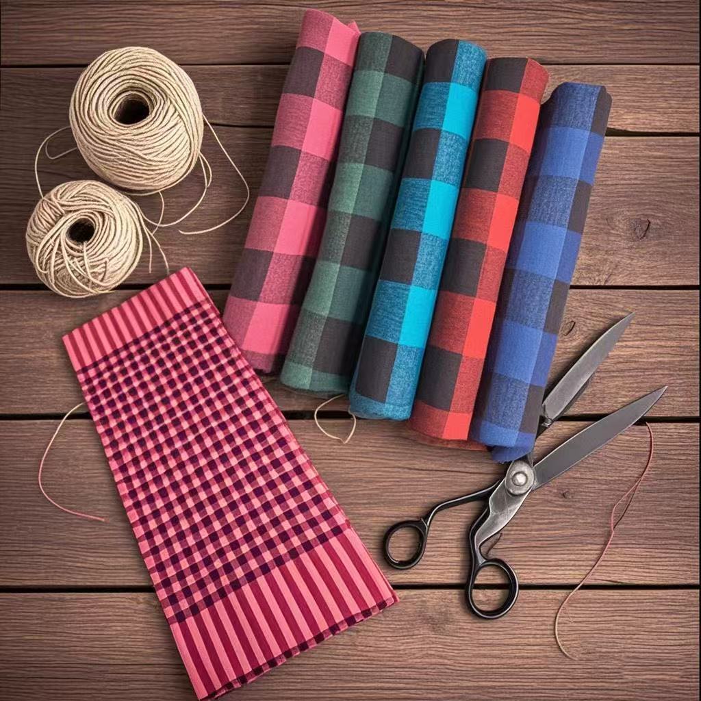 🎁ผ้าขาวม้า ตรารถไฟ เย็บริม🎁 ขนาด 75x180 ซม. 1 ผืน! ผ้าขาวม้าทอบ้านไร่ พร้อมใช้งานทันที  #ผ้าสวย