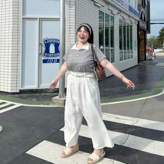 Croissant Pants (กางเกงขายาวครัวซองต์) กางเกงขายาวทำงาน ทรงกระบอกใหญ่🤎✨📸 | Geebeety