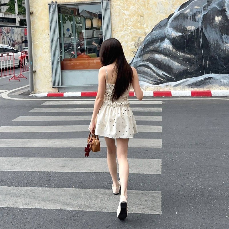 Daiquinii.bkk-Honey dress polka dot cream ราคา ถูกที่สุด ดีลบีเคเค แกลเลอรีภาพที่ 8