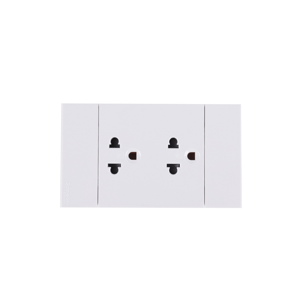 SCHNEIDER ปลั๊กคู่ 3 ขา รุ่น A70426UST_WE สีขาว