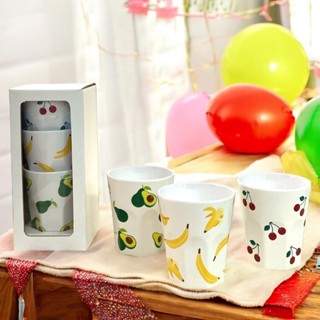 Set แก้วน้ำ 3 ชิ้น ขนาด 3.5 นิ้ว ลาย Cutie Fruity  (C6114-3.…