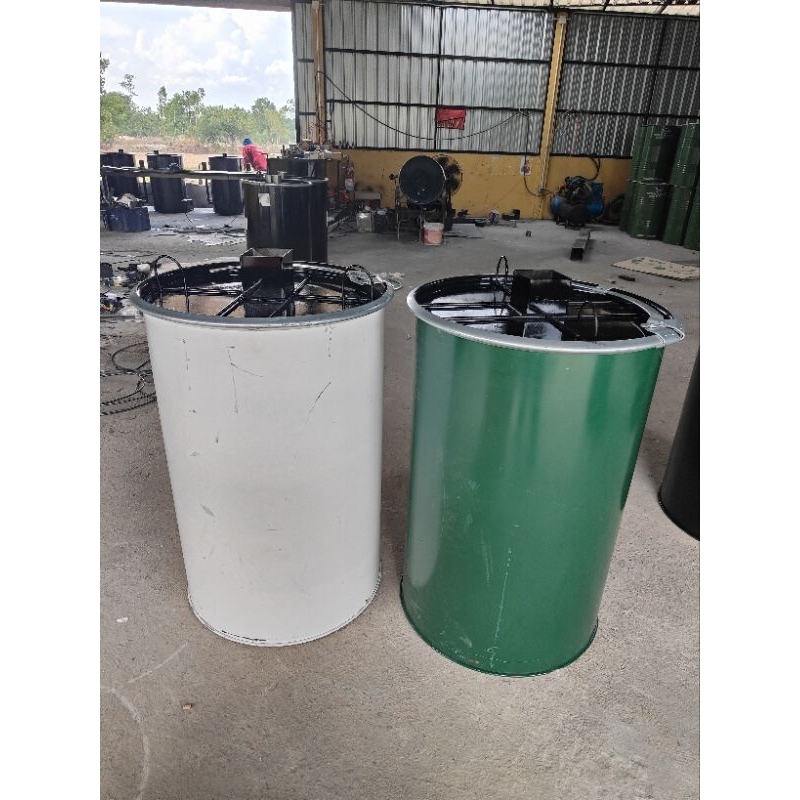 เตาเผาถ่านไบโอชาร์  ถังหนาพิเศษ200ลิตร  ไม่หุ้มฉวน