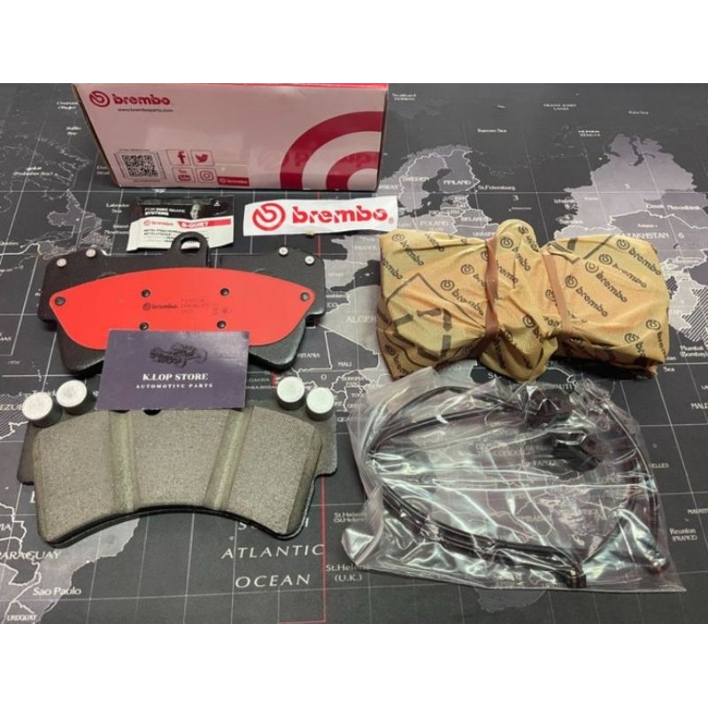 P85 065N ผ้าเบรกหน้า (แท้ BREMBO Ceramic) CAYENNE 955 (3.2 3.6 4.5 4.8Turbo) จาน 350mm, Audi Q7 #ปั้