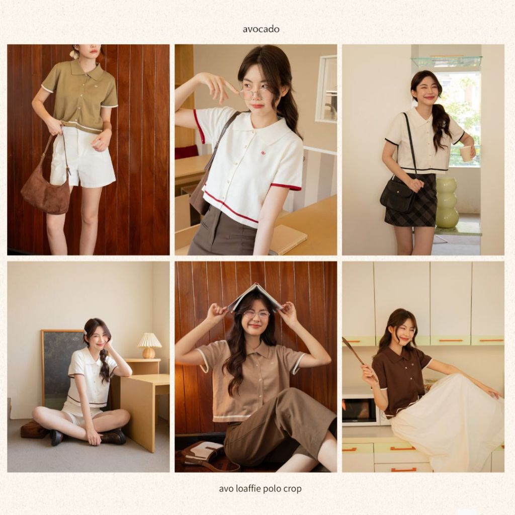 พร้อมส่งด่วน! | avo loaffie polo crop  เสื้อโปโลมาแล้วค่าา รุ่นนี้ผ้ารุ่นเดียวกับ tiramisu เลยน้า