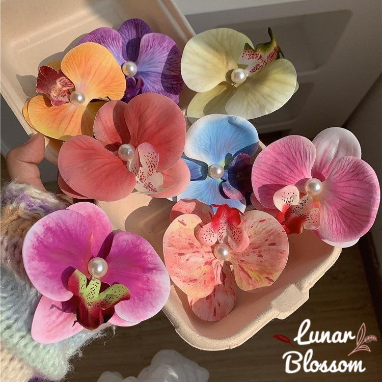 Lunar Blossom🌸🌸กิ๊บติดผม รูปดอกกล้วยไม้ หลายสี ในไทย เกรดพรีเมียม ราคาย่อมเยาว์.