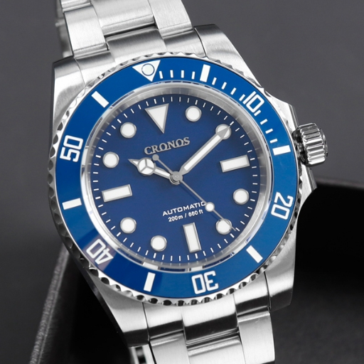 [Pre-order][ออโต้] Cronos L6015M Sub Diver Watch 40MM BGW9 AR Flat Sapphire 120C NH35 200M
