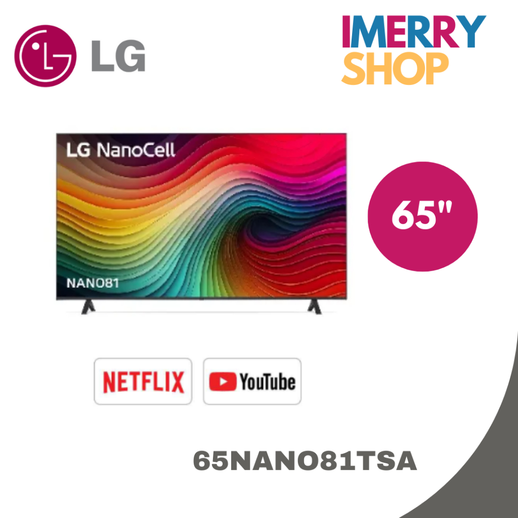 LG ทีวี ขนาด 65 นิ้ว รุ่น65NANO81TSA NanoCell NANO81 4K Smart TV ทีวีแอลจีปี2024 65NANO81