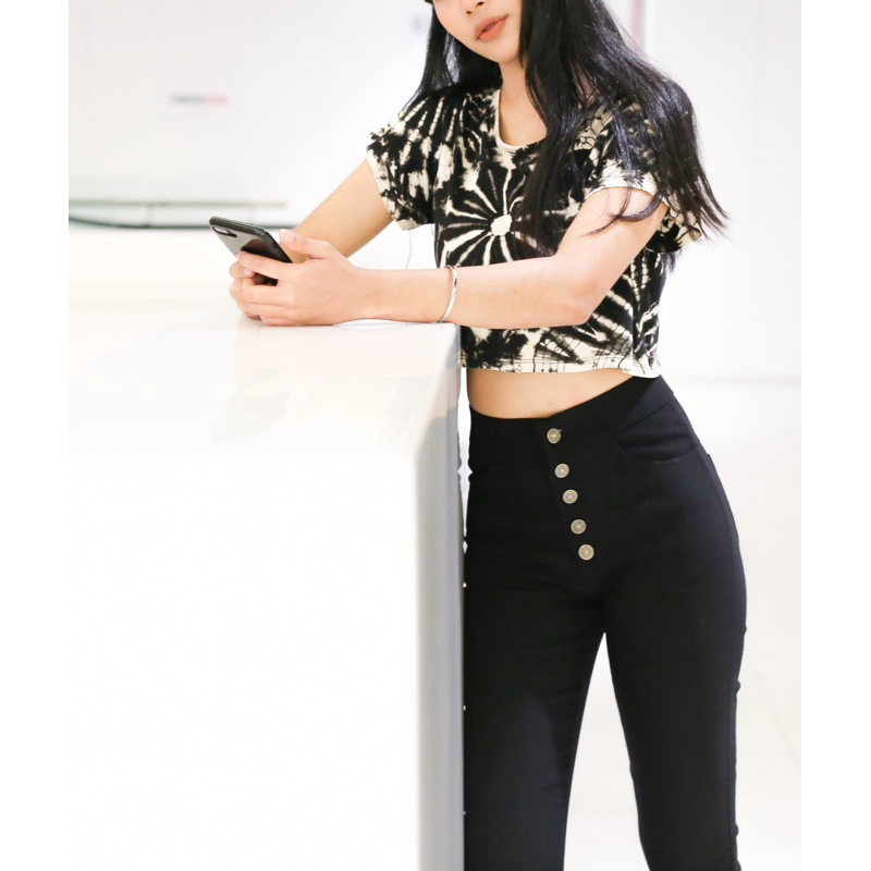 (NM091) 💥NEW💥 กางเกงทำงานผ้าสกินนี่กำมะหยี่ป้ายทอง **กระดุมหน้า5เม็ด** ขายาวทรงสลิมกระชับเข้ารูป