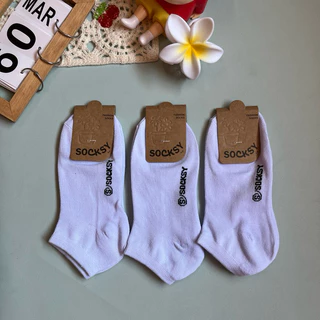 Socksyถุงเท้านักเรียนข้อสั้น ถุงเท้าใส่ทำงาน สีขาว ขนาดfreesize36-44 ใส่ได้ทั้งหญิงและชาย