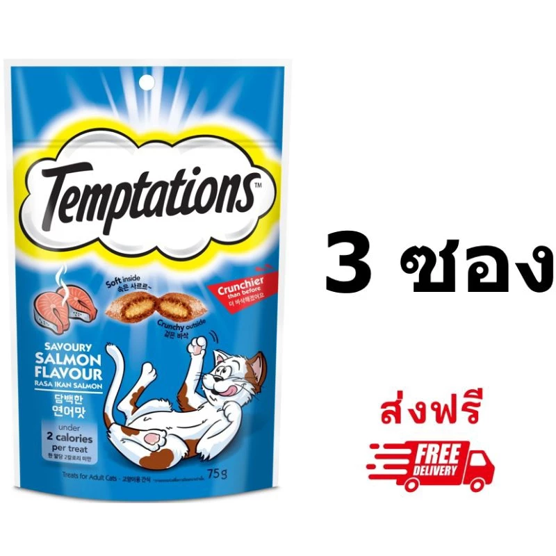 Temptation เทมเทชันส์ รสเซเวอรี่แซลม่อน 75 กรัม 3 ซอง
