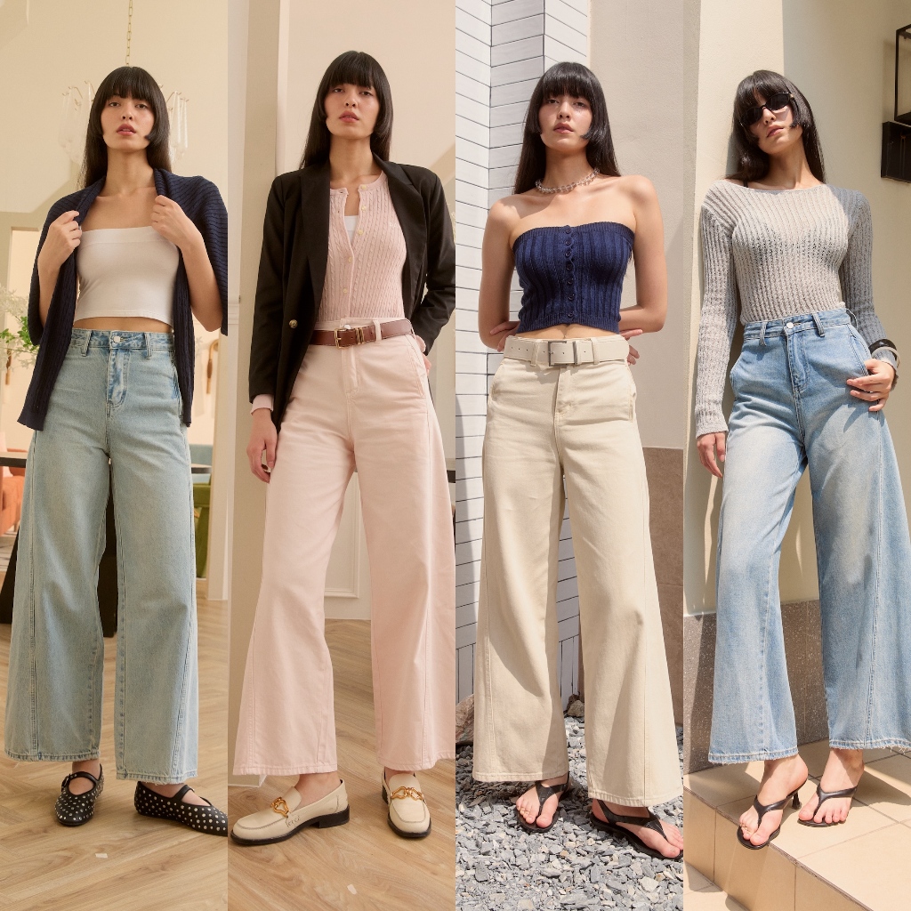 Chabel – Essential Wide Jeans กางเกงยีนส์ขากว้างเอวสูง