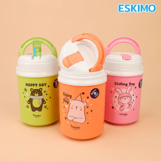 ❄ Eskimo แก้วน้ำเก็บความเย็น พลาสติก 2L ลายแฮปปี้เดย์ น่ารัก น้ำหนักเบา ช่องใส่หลอด พกพาสะดวก HC200B