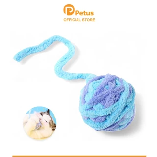 Petus ลูกบอลไหมพรม ของเล่นแมว ของเล่นสัตว์เลี้ยง Ball Cat toy เชือกยาว ออกกำลังกายในตัว มีกระดิ่ง สีสันน่ารัก