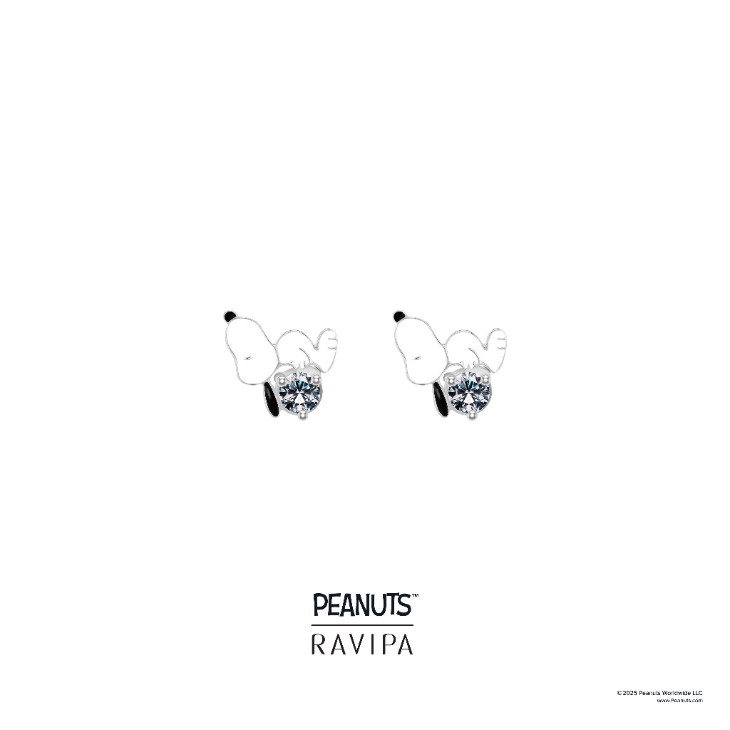Ravipa PEANUTS™ | Snoopy Sleepy Diamond Studs - ต่างหู