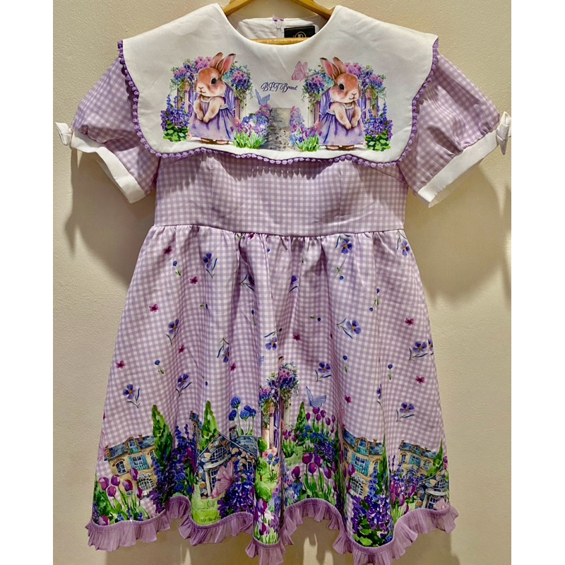 ชุดเดรสสีม่วงลายกระต่ายBLT