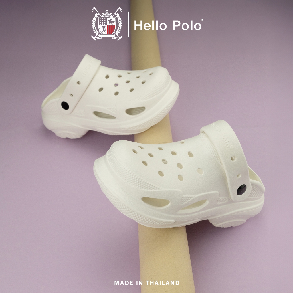 Hello Polo รองเท้าหัวโต รองเท้าแตะผู้หญิง ดีไซน์เรียบง่าย พื้นหนา ทนต่อการสึกหรอ กันลื่น แฟชั่น ลำลอง วัสดุ EVA HP8053