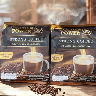 กาแฟสตรองคอฟฟี่ ตราโกลเด้น เพาเวอร์ ขนาดซอง 20 กรัม บรรจุแพคละ 30 ซอง