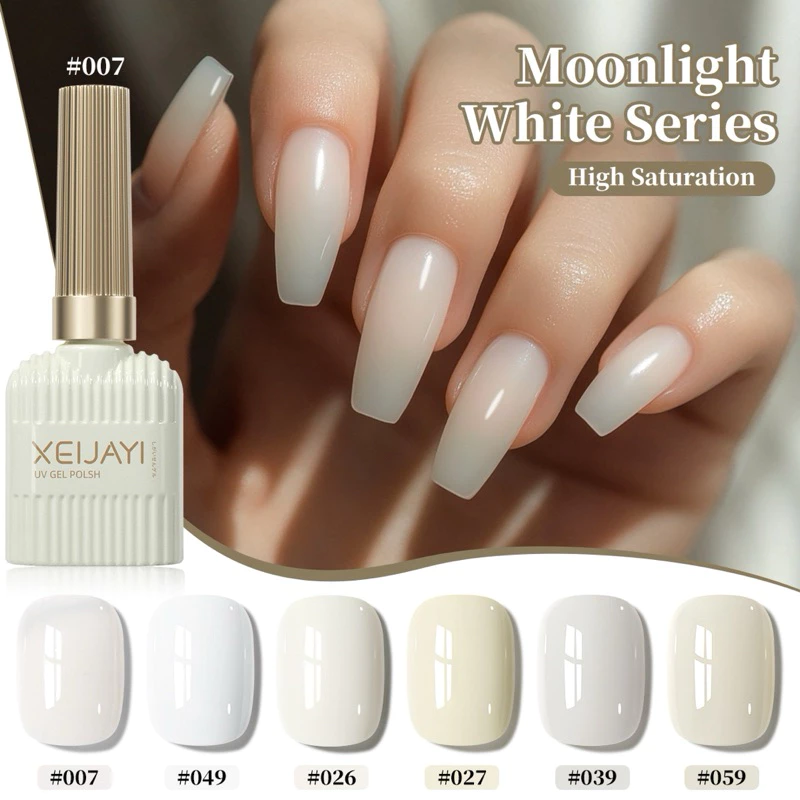 XEIJAYI สีทาเล็บเจล Moonlight White Series High Saturation ขนาด 15ml สินค้าพร้อมส่ง