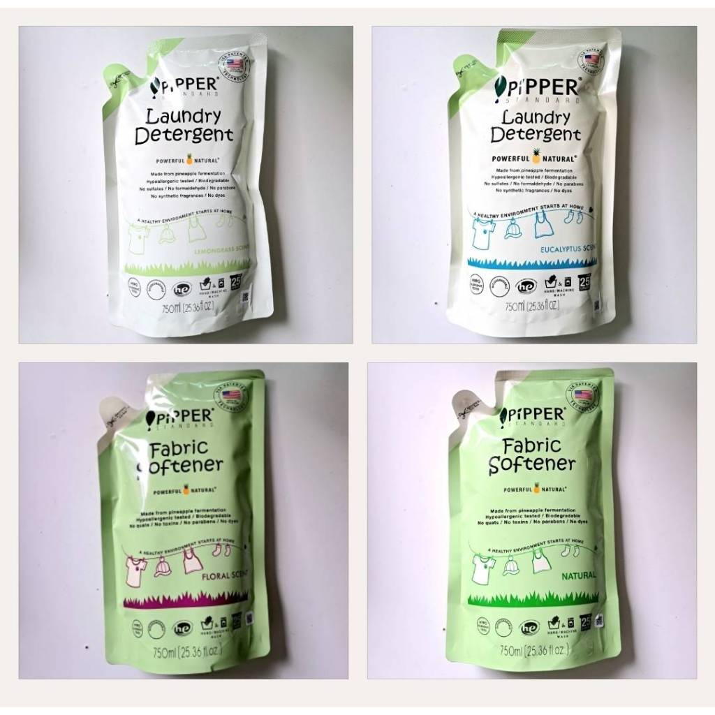 Pipper Standard น้ำยาซักผ้า และปรับผ้านุ่ม ถุงเติม ขนาด 750 มล.