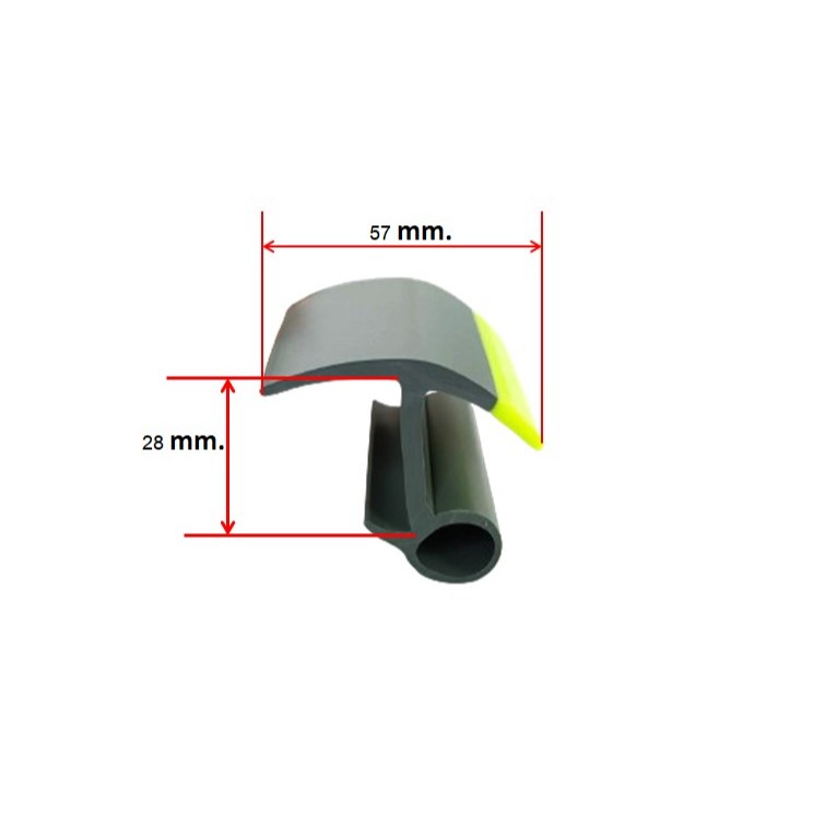 ยางขอบประตูตู้ทึบสีเทาเขียว มีโปร่งข้าง ยางร่อง 28 มม. ยางกันน้ำรั่วน้ำซึมตามแนวขอบประตู ยางเหนียว ทนทาน ทนความร้อนสูง - รูปที่ 2