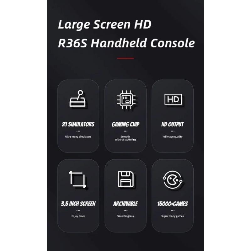 ืNEW R36S 64G 3D Retro mini handheld video game console เครื่องเล่นวิดีโอเกมแบบพกพา15,000+64Gประกัน1ปี
