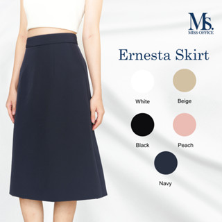 (ความยาว 26 นิ้ว) Miss office กระโปรงทรงเอมีกระเป๋าหน้า (MS-…