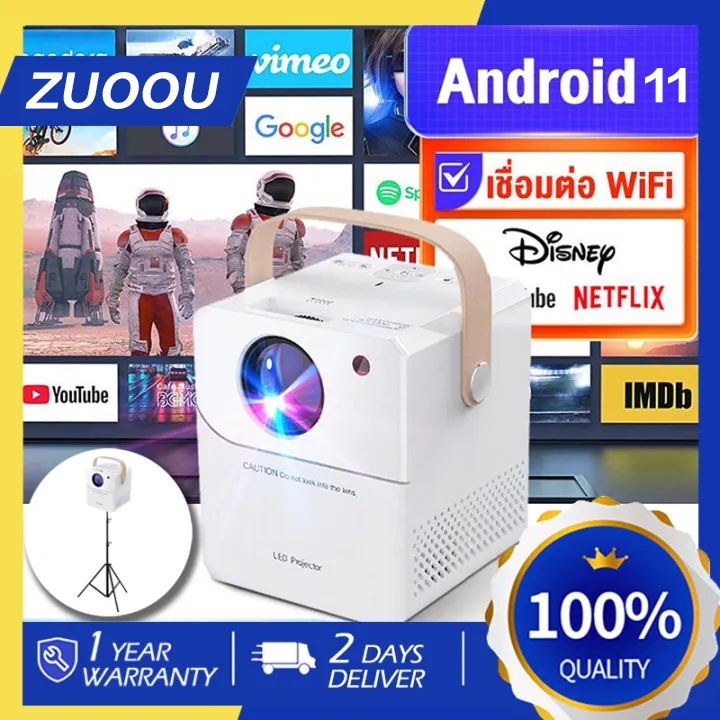 โปรเจคเตอร์มินิ projector CY303 โปรเจคเตอร์ดูหนัง WiFi 1920*1080P HD รองรับการแชร์หน้าจอมือถือ โปรเจ