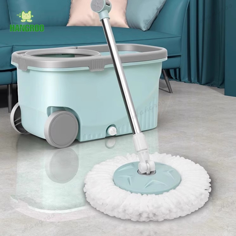 HANGROO H560 ถังปั่นไม้ม็อบ ไม้ถูพื้นปั่น spin mop หมุนได้ 360 องศา  แถมผ้าไมโครไฟเบอร์ 2 ผืน ราคา ถูกที่สุด ดีลบีเคเค แกลเลอรีภาพที่ 9
