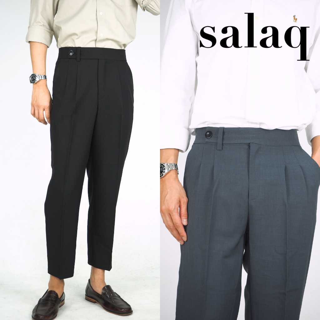 กางเกงขาเต่อผ้ายืดสโน รุ่น TAILOR ดีไซน์เรียบหรูดูแพง ทรงกระบอกเล็กเอวสูง ทั้ง 5 สี