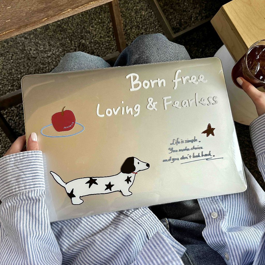 Shesell พร้อมส่ง เคส macbook(crystal)ลูกสุนัขแอปเปิ้ล Neo13 Air13/15 A3240 เคสสำหรับแมคบุ๊ค Pro13/14