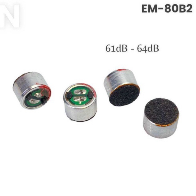 ไมค์จิ๋ว Electret Condenser Microphone EM-80B2 10x7.4mm | ไมโครโฟน Electret สำหรับ Arduino ESP32 บอร์ดขยายเสียง DIY