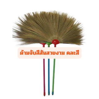 [3ด้าม100บาทส่งฟรี]ไม้กวาดดอกหญ้าด้ามพลาสติกทากาวชนิดหนาเย็บล๊อก5ชั้นจัดส่งทุกวันตัดรอบ12.00น.