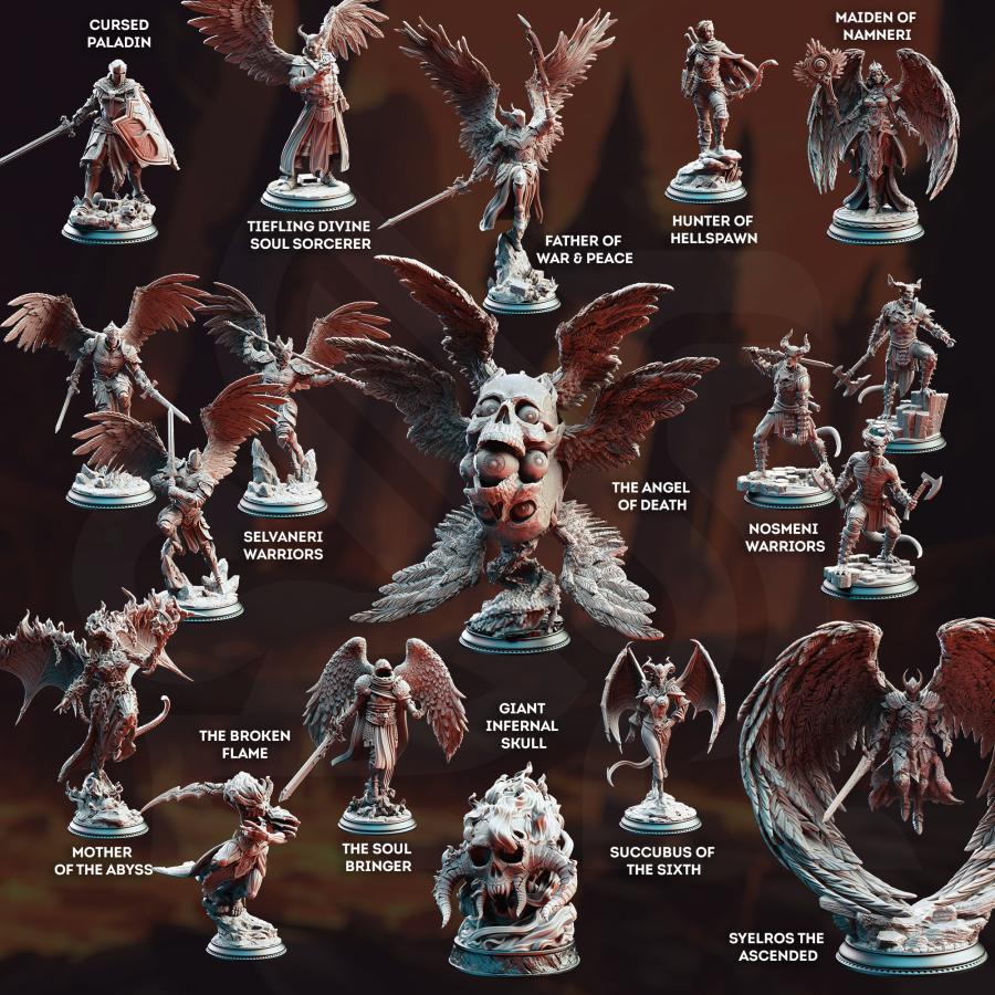 Devils & Divine - โมเดลสำหรับ DnD miniature,[Made to order ส่งพัสดุภายใน 1-3 วัน]