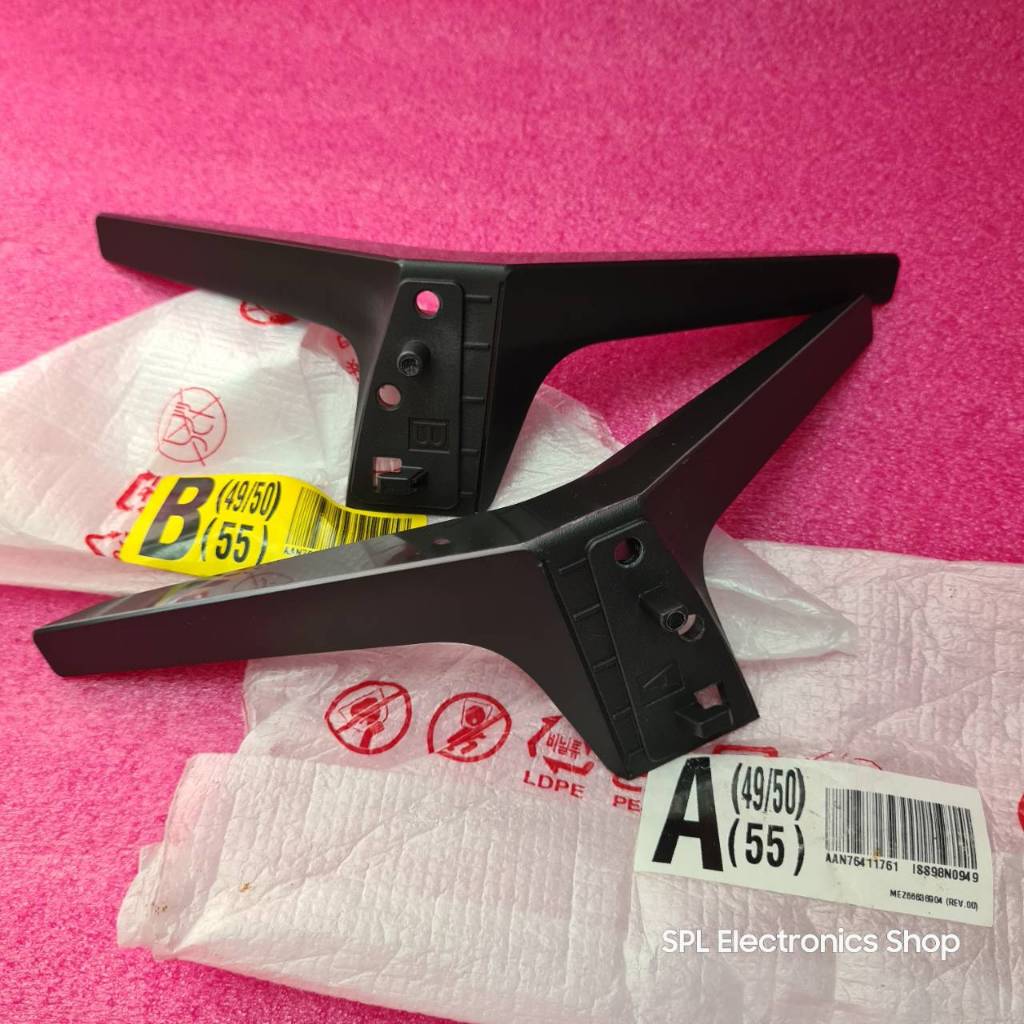 ขาตั้งทีวี LG รุ่น 55UJ630T/55UP7750PTB/55UQ8050PSB/55UN7300PTC อะไหล่แท้/ติดมากับเครื่อง สีดำ/พร้อม