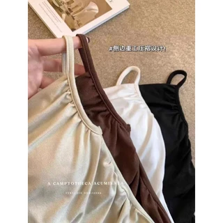 🎀 B-303 🎀 สายเดี่ยวElle top ผ้านุ่ม ฟองน้ำในตัว