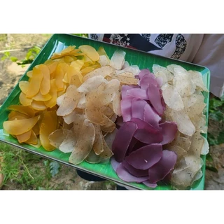 ข้าวเกรียบรวมรสแผ่นดิบเห็ดหอมมันม่วงสาหร่ายฟักทอง