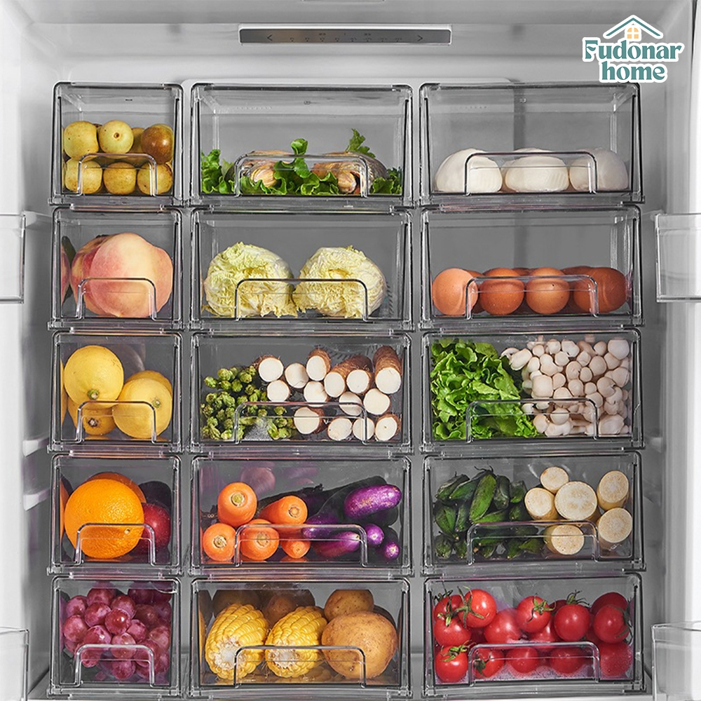 Fudonar กล่องเก็บอาหารในตู้เย็น กล่องใส่อาหาร กล่องใส่ผักผลไม้ กล่องเก็บของในตู้เย็น สินค้าพร้อมส่ง - รูปที่ 6