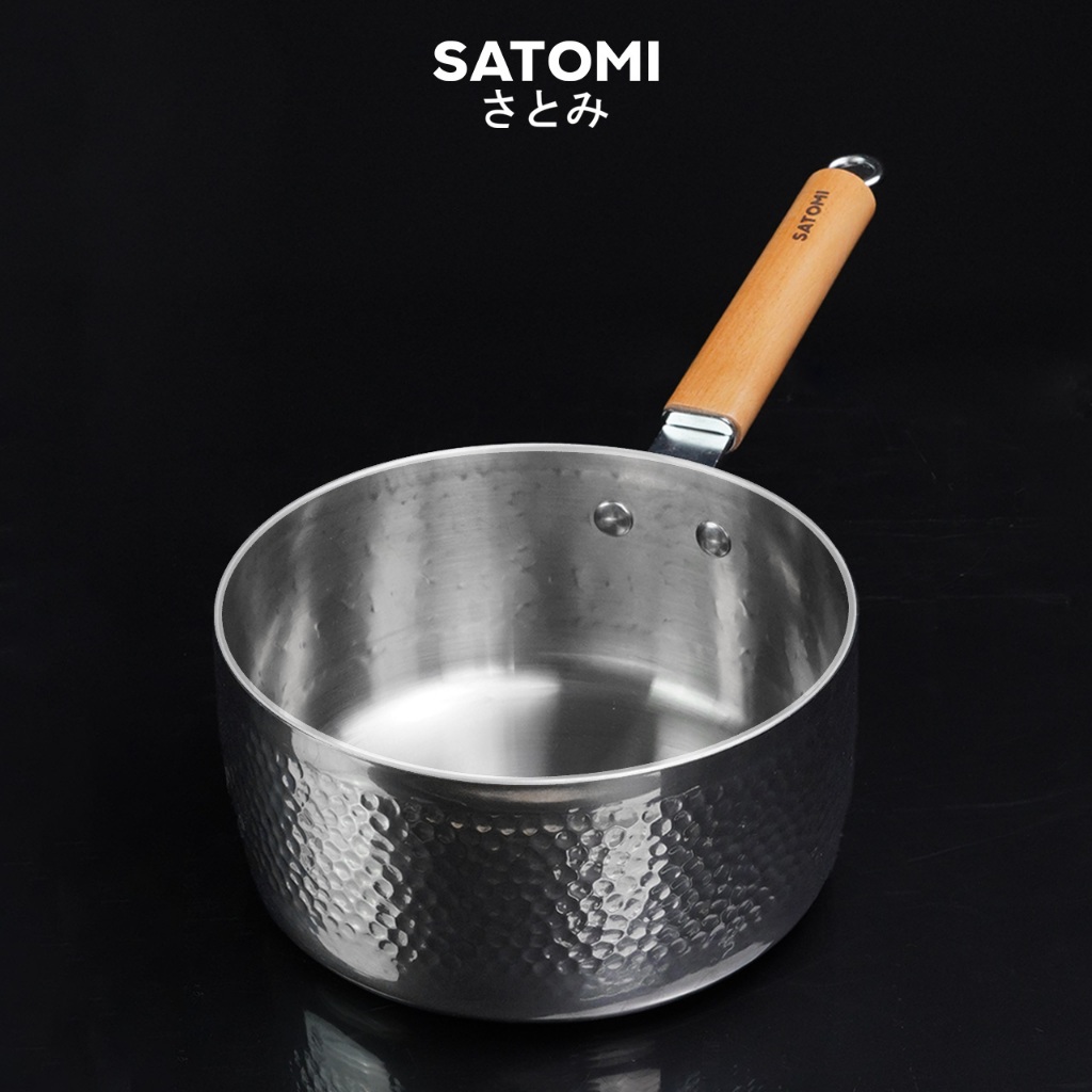 SATOMI หม้อสแตนเลส 316 ความจุ 3.2 ลิตร หนาพิเศษ 2 มม.  5 ชั้น  ลายเพชร ขนาด 20 ซม. สำหรับต้ม แกง ตุ๋น อุ่นอาหาร