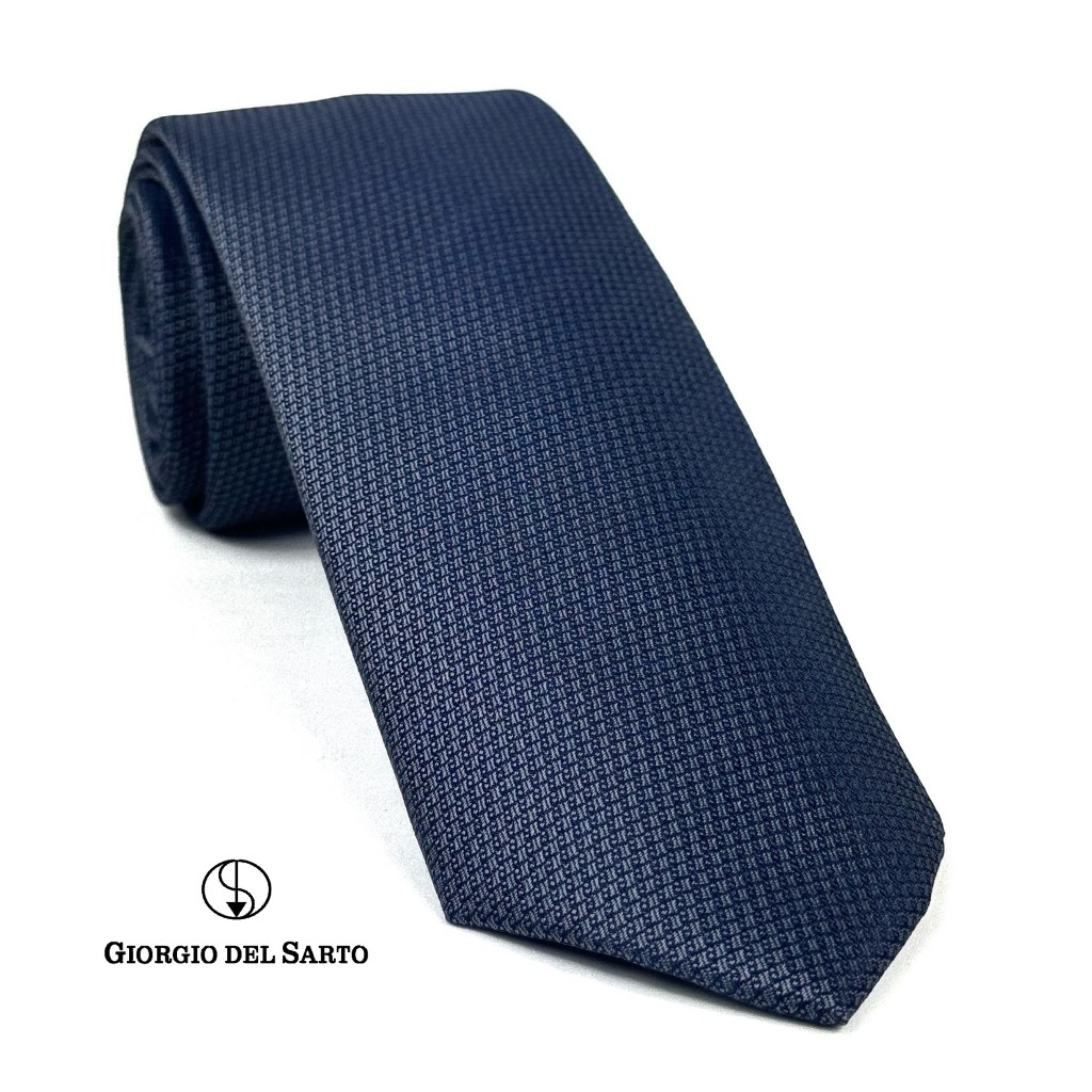 Giorgio Del Sarto Necktie 7.5 cm Grey with Fabric Texture เนคไทสีเทามีเท็กเจอร์