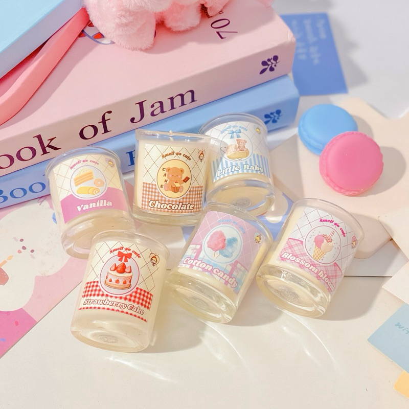 Smellsocute 53| Organic Candle 50g.🍰 เทียนหอมออแกนิค เลือกกลิ่นได้ ใส่กล่องใส พร้อมส่ง